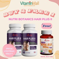 [BUY 2 FREE ROYAL JELLY 30'S!!] Nutri Botanics Hair Plus II Hair Supplement For Woman, Man - Stop Ha