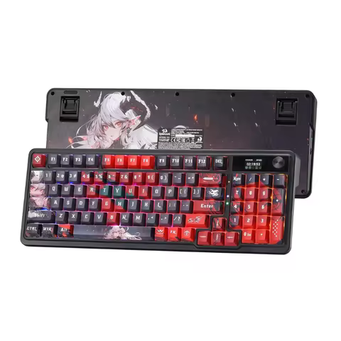 Redragon K719 PRO Wireless Gasket Gaming Hype Screen & Knob, 95 Keys Mechanical Keyboard,Easy-Contro