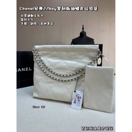 Chanel Chanel 22bag Garbage Bag 22 Small Bag Black Gold Leather Hobo