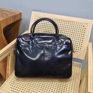 Foreign Trade Export Tail Goods Clearance Briefcase First Layer Cowhide Retro Portable Messenger Lap