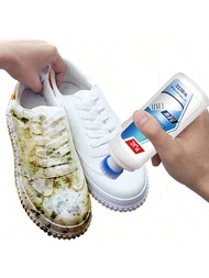 1入組白色鞋清潔套裝，包括鞋清潔劑、鞋白、鞋刷，適用於清潔運動鞋