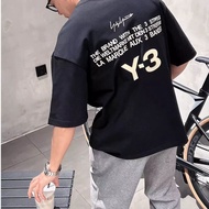 Trong Kho Yohji Yamamoto Yamamoto Yoji phía sau chữ in lớn vòng cổ ngắn tay áo T-Shirt cho nam giới 