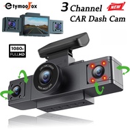 3 Channel Dash Cam Three Lens Car Camera DVR Recorder
