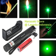 Senter Laser Pointer Recharge Green Gratis Alat Charger / Harazaki Store Pointer Presentasi Batere C