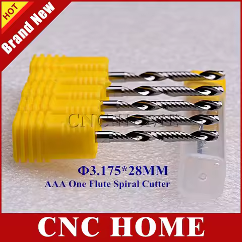 10 Pcs AAA 3.175x28MM Single One 1 Flute K66 Carbide CNC End Mill Set, Milling Cutter, CNC Cutting B