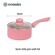 Ecowin ชุดกระทะนมและกระทะไม่ติดกระทะ พร้อมฝาปิดปลอด PFOA เหมาะสำหรับเตาทุกประเภท