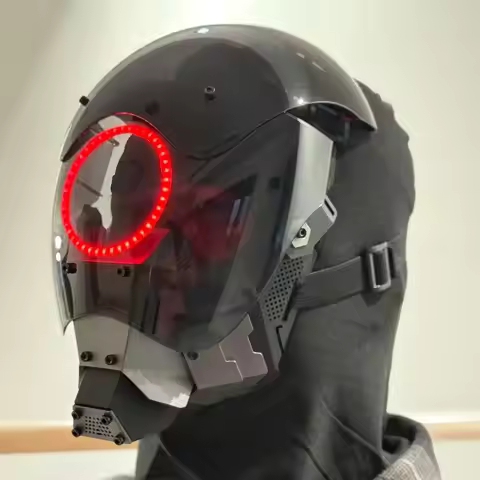 Cyberpunk mask LED mask Role-playing mask Glowing mask Party mask Halloween mask Future-tech style m