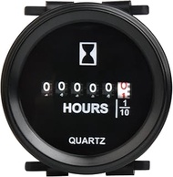 Yooreal Digital Round Hour Meter,DC 8-80V Mechanical Timer,Snap on Design,Waterproof for Garden Trac