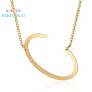 1pc 201 Stainless Steel Initial Pendants Necklaces with Cable Chains Letter Letter.C 17.3~18.3 inch(