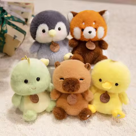Cute Sitting Animals Red Panda Fox Sloth Cat Soft Plush Dolls Stuffed Capybara Pig Plushie Baby Toys
