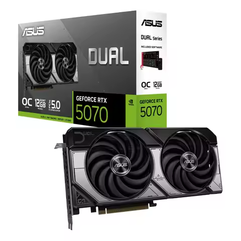 ASUS Dual GeForce RTX 5070 O12G 12GB GDDR7 OC Edition PCIe 5.0 Graphics Card