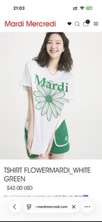 Mardi Mercredi 花花圖案短袖Tee 白色
