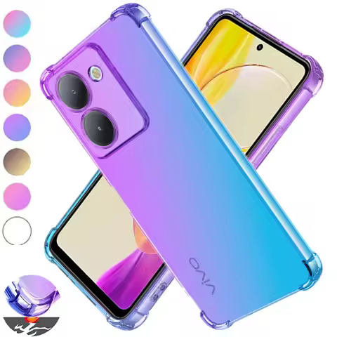Shockproof Gradient TPU Case for VIVO Y03 Y18 Y18e Y28S Y02 Y17S Y27S Y27 5G Y16 Y36 Protective Cove