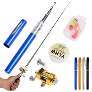 Jetan Mini Telescopic Fishing Rod Combo Set Portable Pocket Pen Fishing Rod Pole Reel Lures Baits Jig Hooks Kits Type A+P