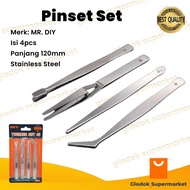 Pinset Set 4in1 Pencapit 4pcs Tweezer 4 In 1 Pingset 4 Pcs MR. DIY YLT