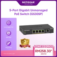 Netgear 5-Port Gigabit Ethernet Unmanaged PoE Switch (GS305P) - with 4 x PoE @ 55W
