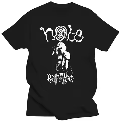 Summer Loose Short Sleeve Clothes Men Women Casual Tshirt Courtney Love Hole Band Black Men T Shirt 