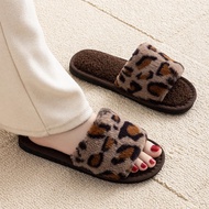Women's slippers women's Shoes Leopard Print Korean Version Cotton slippers women's Winter Lazy Rabb