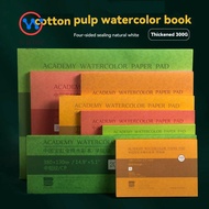 WITTEE Watercolor Sketchbook, 300g 100% Cotton Watercolor Paper Block, 32K 16K 8K 20 Sheets Art Pape