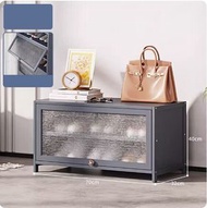 帶門鞋櫃（3層-長70cm）（貝殼紋灰色）