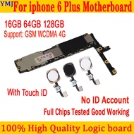 For iphone 6 Plus Motherboard WithNo Touch ID,With full chips Logic boards good tested,with System Without ID Account Plate 16G