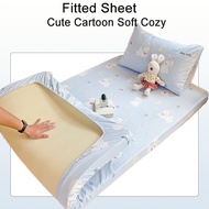 Cartoon Bedsheet Floral Fitted Bedsheet Single Queen King