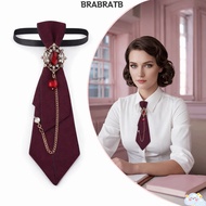 BRABRAA Bow Tie, Metal Chain Adjustable Chain Necktie,  Rhinestone Vintage Womens Tie School