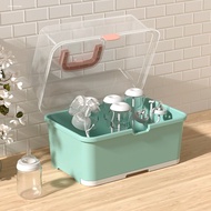 Applicable Feeding Bottle Storage Box Baby Food Supplement Tool Storage Cabinet Dustproof Storage Box Baby Tableware Storage Box