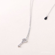 Sterling Silver S925Clavicle Chain Full Diamond Platinum Plated Women's Necklace Soul Micro-inlaid K