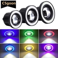 C5GOON 2Pcs 30W Car Fog Lights Driving DRL Lamp COB Angel Eye 64/76/89mm Ambient Lamps Waterproof Da