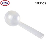 [STAS] 100pcs 1g White Plastic Measuring Spoon Gram Scoop Food Baking Medicine Powder