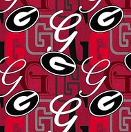 University of Georgia Bulldogs Letters 100% Cotton Fabric Officially Licensed by Sykel Enterprises –