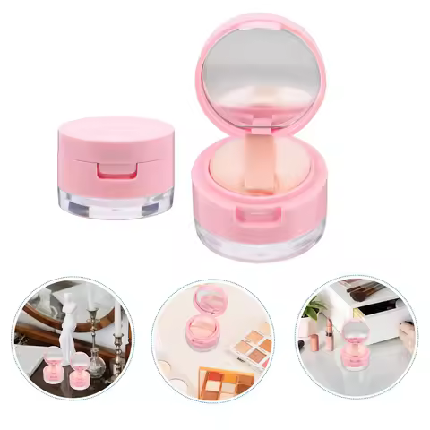3g/5g Mini Loose Powder Box Portable Plastic Empty Bulk Powder Container with Sieve Mirror Cosmetic 