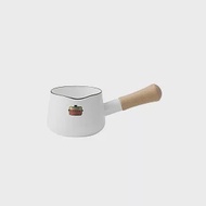 FUJIHORO日本富士琺瑯-Solid系列-12cm單柄琺瑯牛奶鍋(0.75L) 天使白