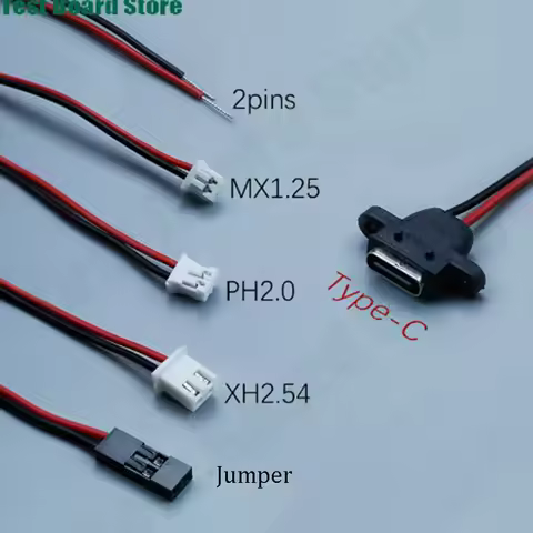 1Pce USB3.1 fast charging Type-C female socket connector MX1.25 PH2.0 XH2.54 Jumper wire 2P solderin