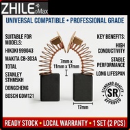 Carbon Brush 7 11 17mm Makita CB303A Bosch GDM121 Hikoki.043 Stanley STHM5KH Dongcheng 2Pcs Berus