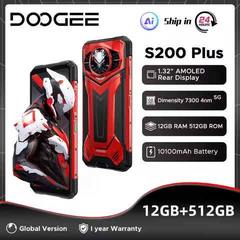 Global Version S200 Plus 5G Rugged Phone Dimensity 7300 12GB 512GB 6.72” FHD+ 120Hz IPS 100MP AI Cam