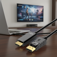 DisplayPort to HDMI 4K Adapter Cable for PC Laptop TV  Kabel Penyesuai DisplayPort ke HDMI 4K untuk 