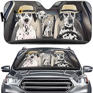 Homega Dalmatian Dog Driver Car Windshield Sunshade,Spotty Family Foldable Sun Visor Cute Pet Sunshield Pig Auto Shade, Protectors Vehicle Interior UV Rays Fit Most Car,SUV,Truck, Dca1