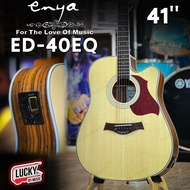 กีตาร์โปร่งไฟฟ้า Enya  รุ่น ED-40  Acoustic Guitar EQ มีจูนเนอร์ตั้งเสียงและปรับEQในตัว (แถมฟรี) กระ