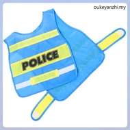 👕 1 Vest Polis Kanak-Kanak Untuk Bermain Peranan Biru Langit Fabrik