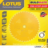 LOTUS X1 General Purpose Wood Table Saw Blade Diablo Style 10" Inch x 40T x 25.4mm For Circular Saw 