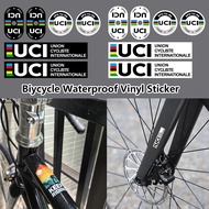 6PCS/SET UCI Road Cycling Waterproof Vinyl Sticker for Bike Helmet Frame