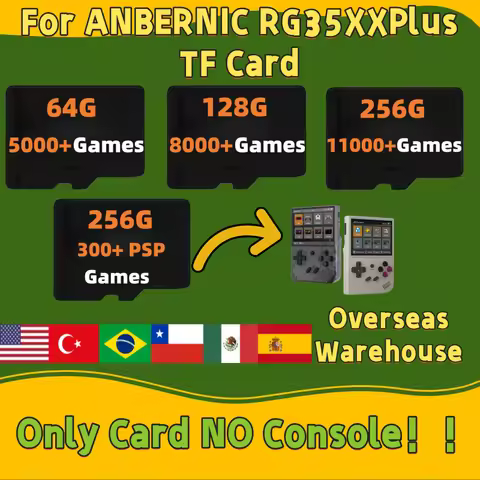 For ANBERNIC RG35XX Plus TF Card Retro Handheld Game Memory Card Preloaded Game 256G 300+PSP Games S