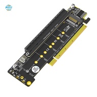 Dual NVMe PCIe Adapter, PCIe 4.0 X16 to Dual NVMe & 1x More PCIe X16 (X8 Signal) Adapter for M.2 NVM