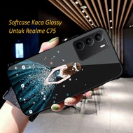 HP Realme C75 /C75X /C71/C73 Case - Realme C75/C71/C73 Glitter Glass Softcase - Phone Case -K12