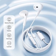 Type-C Wired Earphones In-Ear Earbuds TWS ANC HiFi Stereo ENC HD Calls for Android iOS