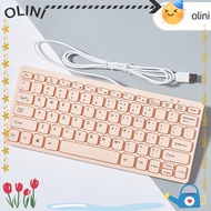 OLINI Computer Keyboard, Slim USB Wired Keyboard, Plug Play 78 Keys Lightweight Mute Keyboard Laptop