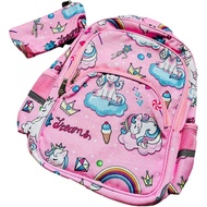💕SG stock💕 Glittery Unicorn backpack / school bag with matching pencil case