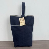 日本 MUJI 無印良品 深藍色帆布 手提 鞋袋
